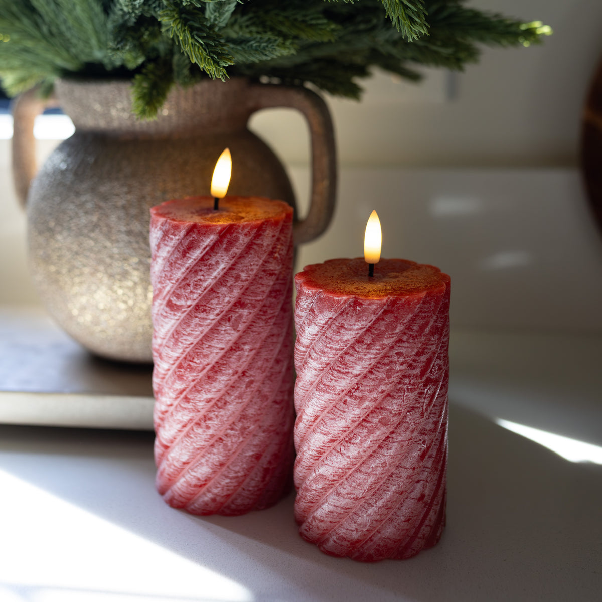Red Twist LED Candle | 2 Sizes