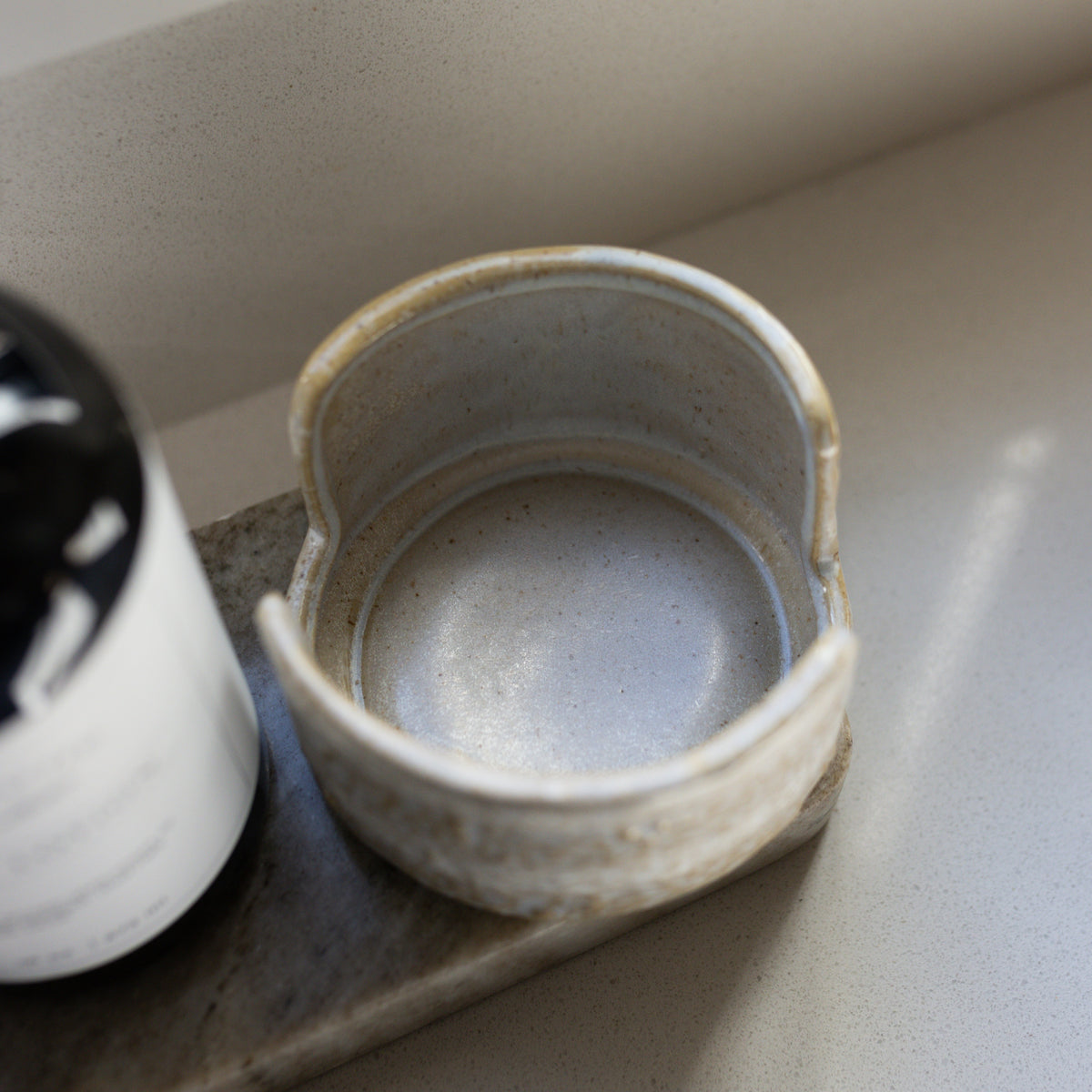White Stoneware Sponge Holder