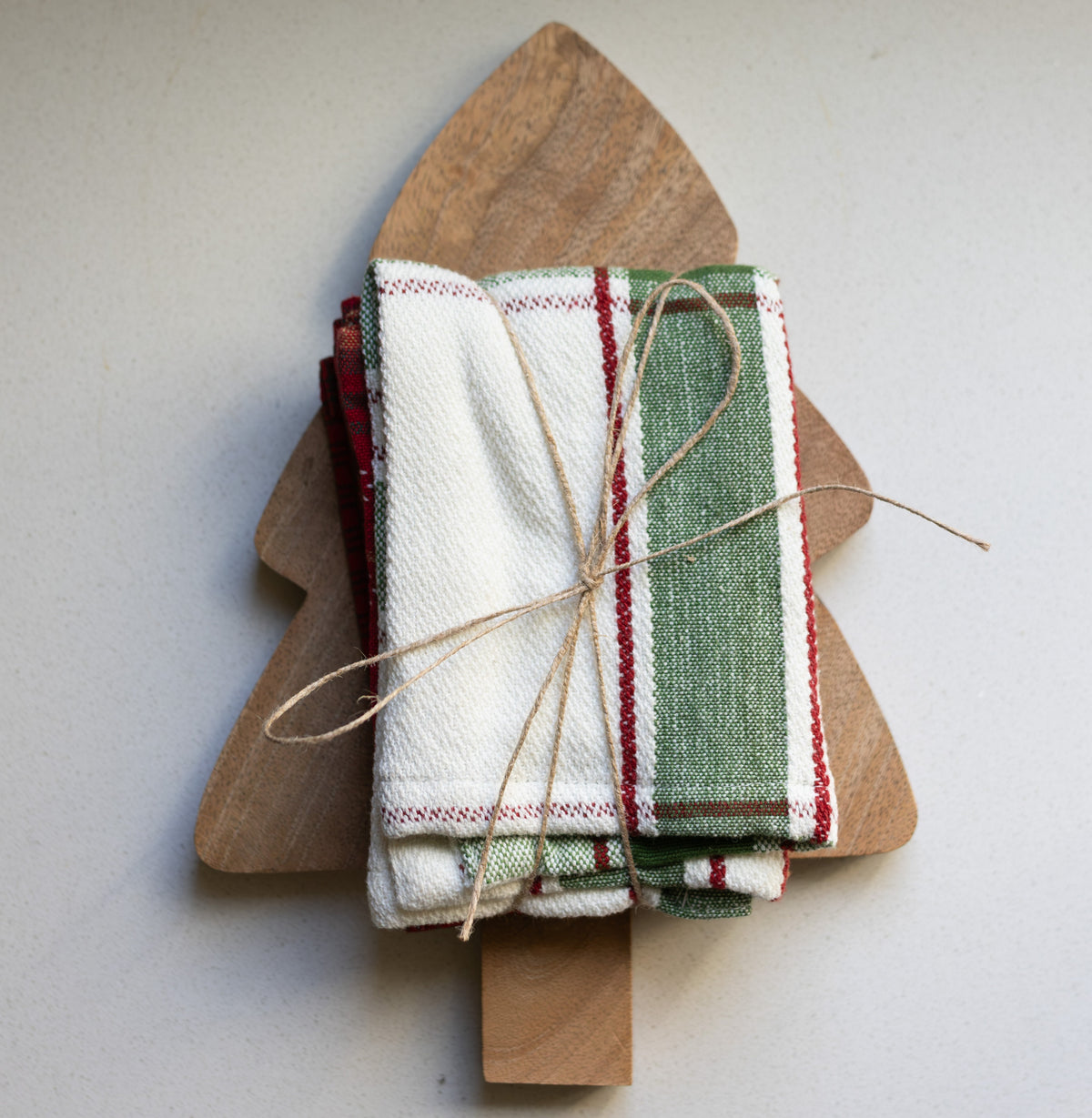 Woven Dish Cloths & Tree Shaped Board