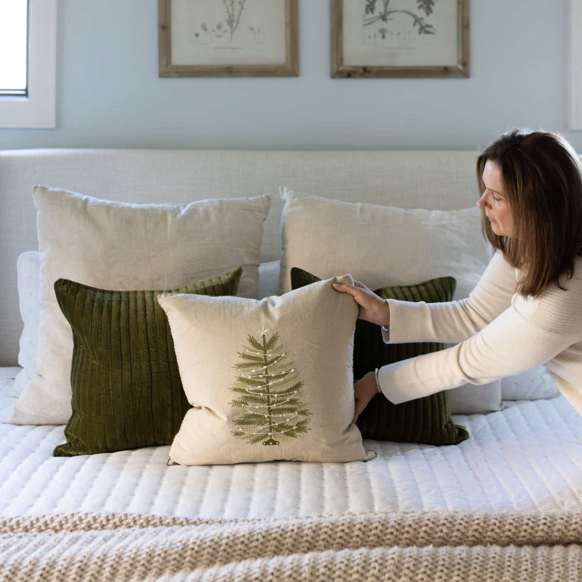 20" Embroidered Tree Pillow