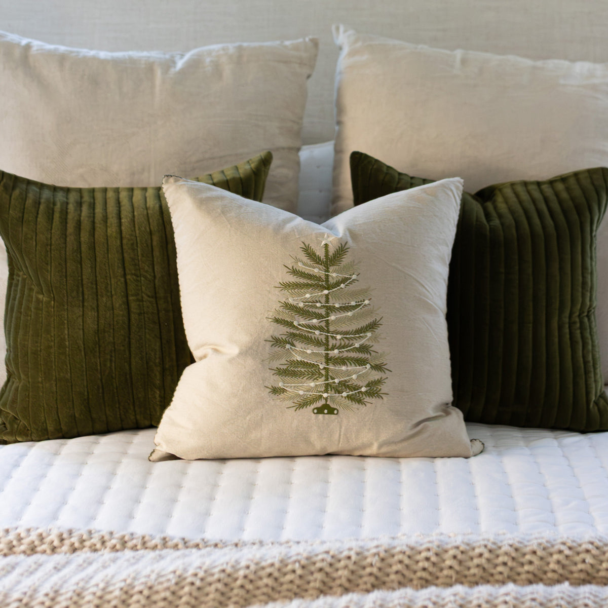 20" Embroidered Tree Pillow
