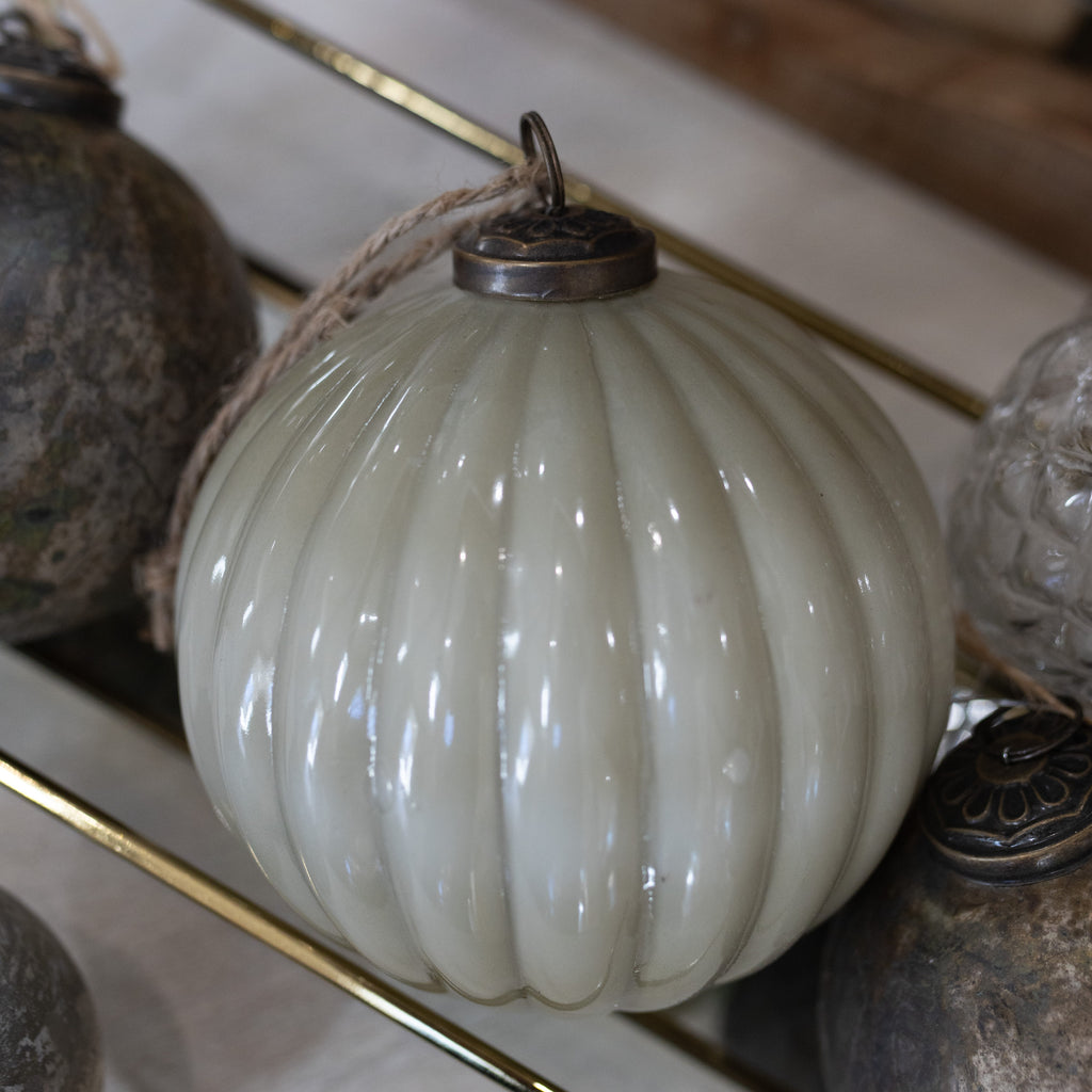 Embossed Vertical Stripe Ornament | 2 Sizes