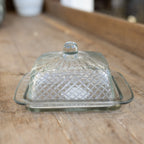 Cut Recycled Glass Butter Dish