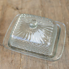 Cut Recycled Glass Butter Dish