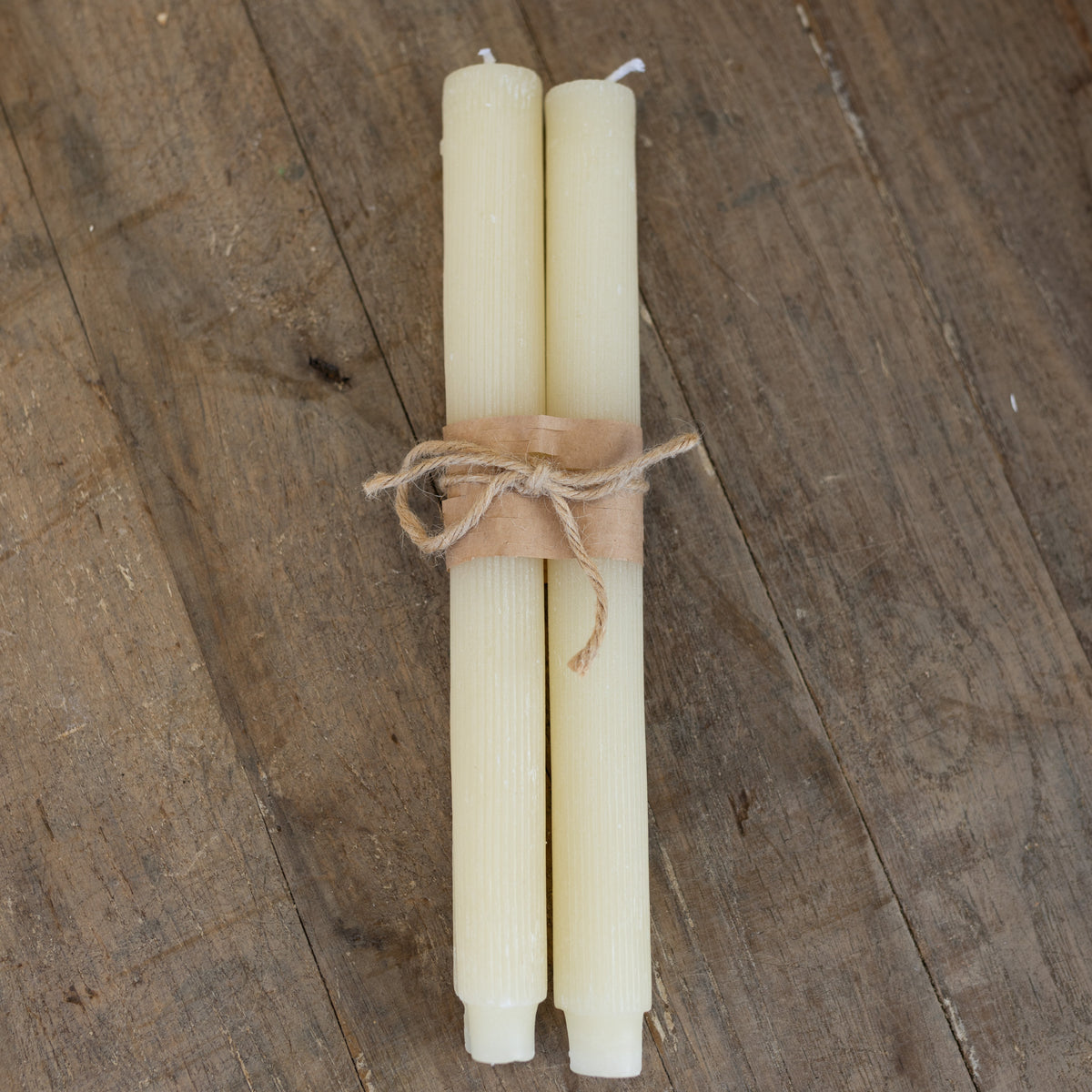 10" Pleated Taper Candle | Set of 2