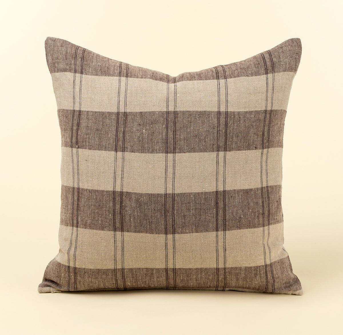 20" Fieldstone Plaid Linen Pillow