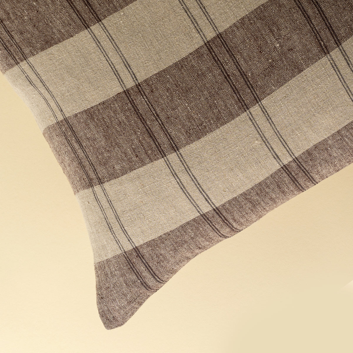 20" Fieldstone Plaid Linen Pillow