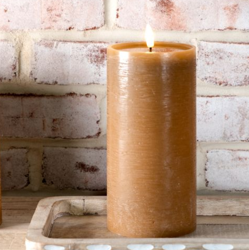 8" LED Pillar Candle | Caramel