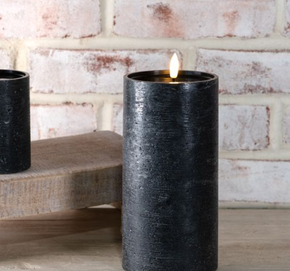 8" LED Pillar Candle | Black