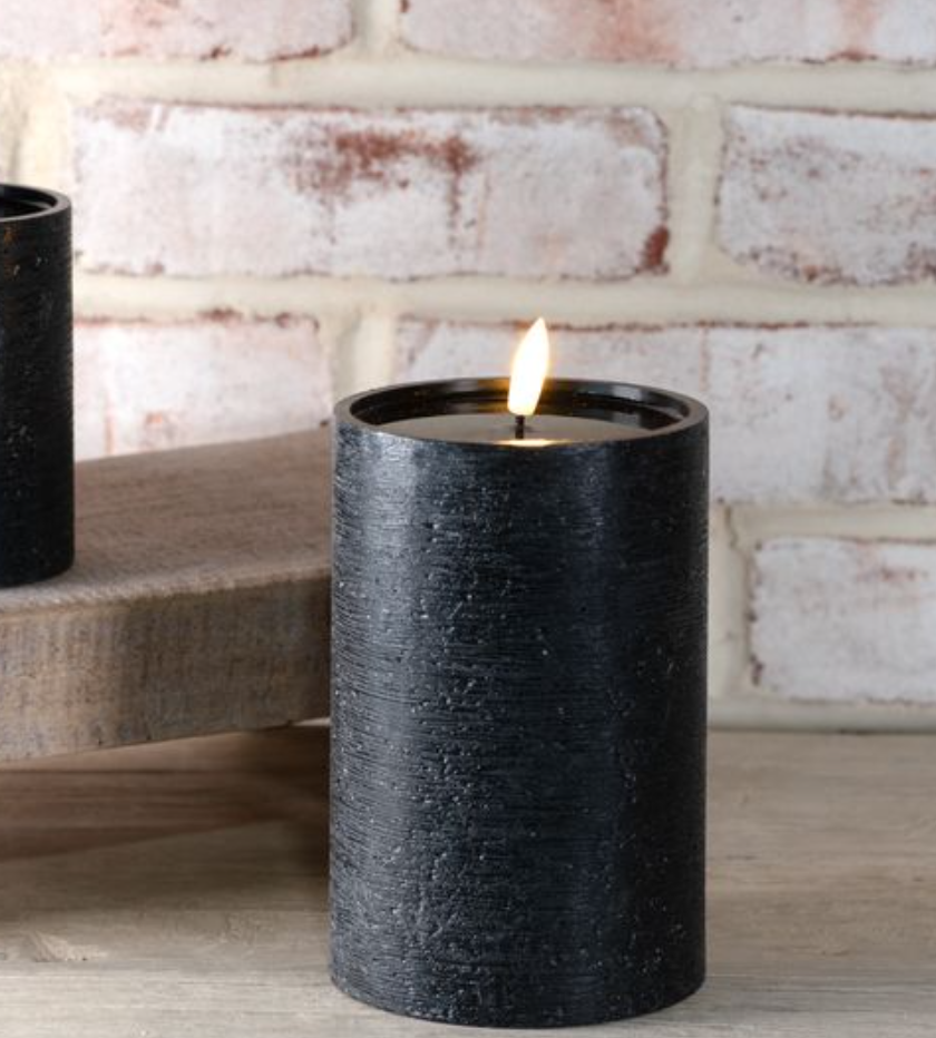 6" LED Pillar Candle | Black