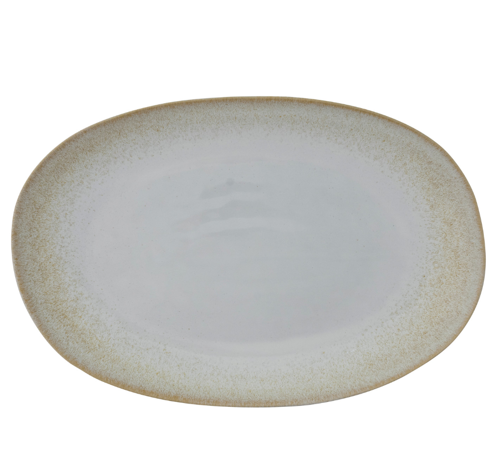 17” Cream Stoneware Platter