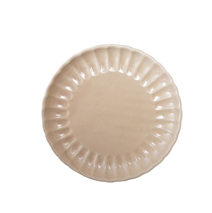 10.5" Stoneware Fluted Dinner Plate