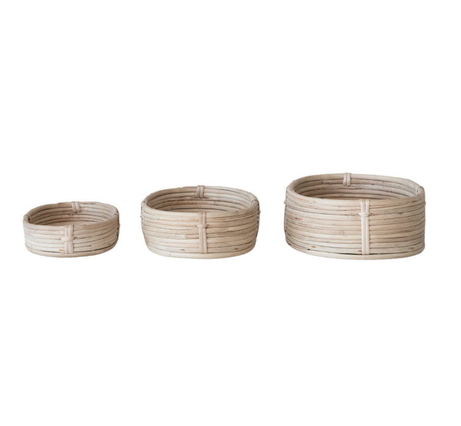 Oval Hand-Woven Rattan Baskets | 3 Styles