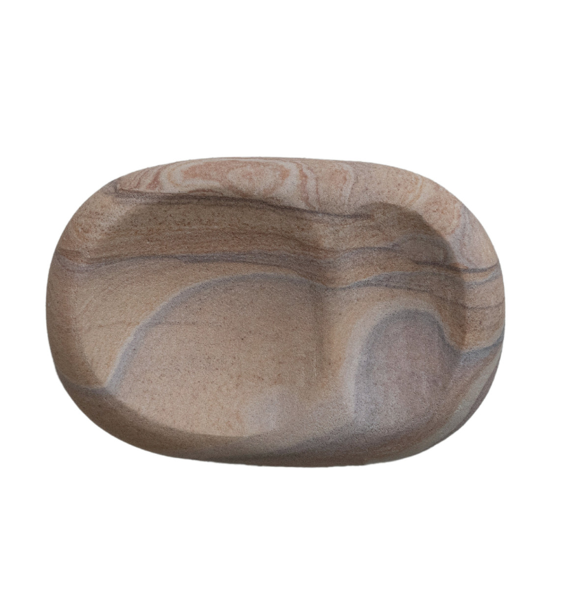 Sandstone Dish with 2 Sections