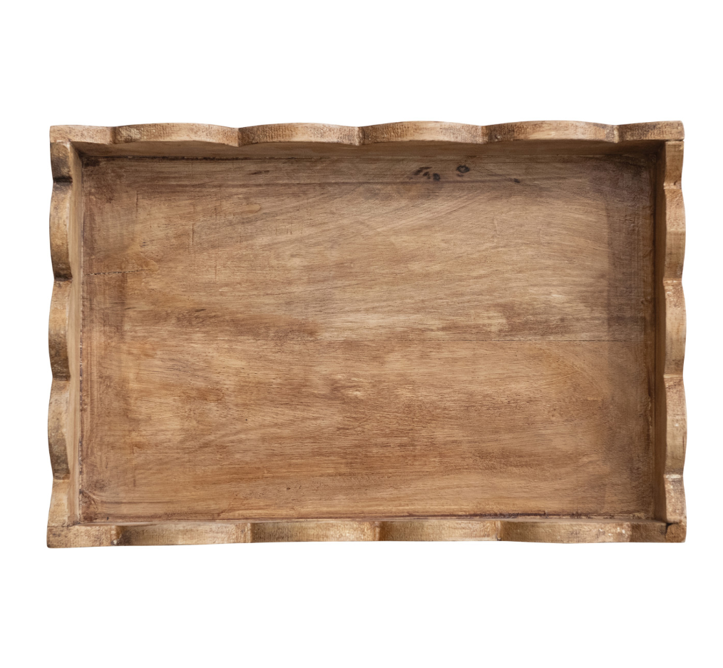 Mango Wood Scalloped Tray