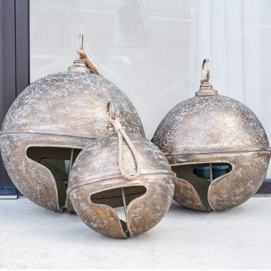 *PRE-ORDER* Gold Brushed Large Porch Bells | Set of 3