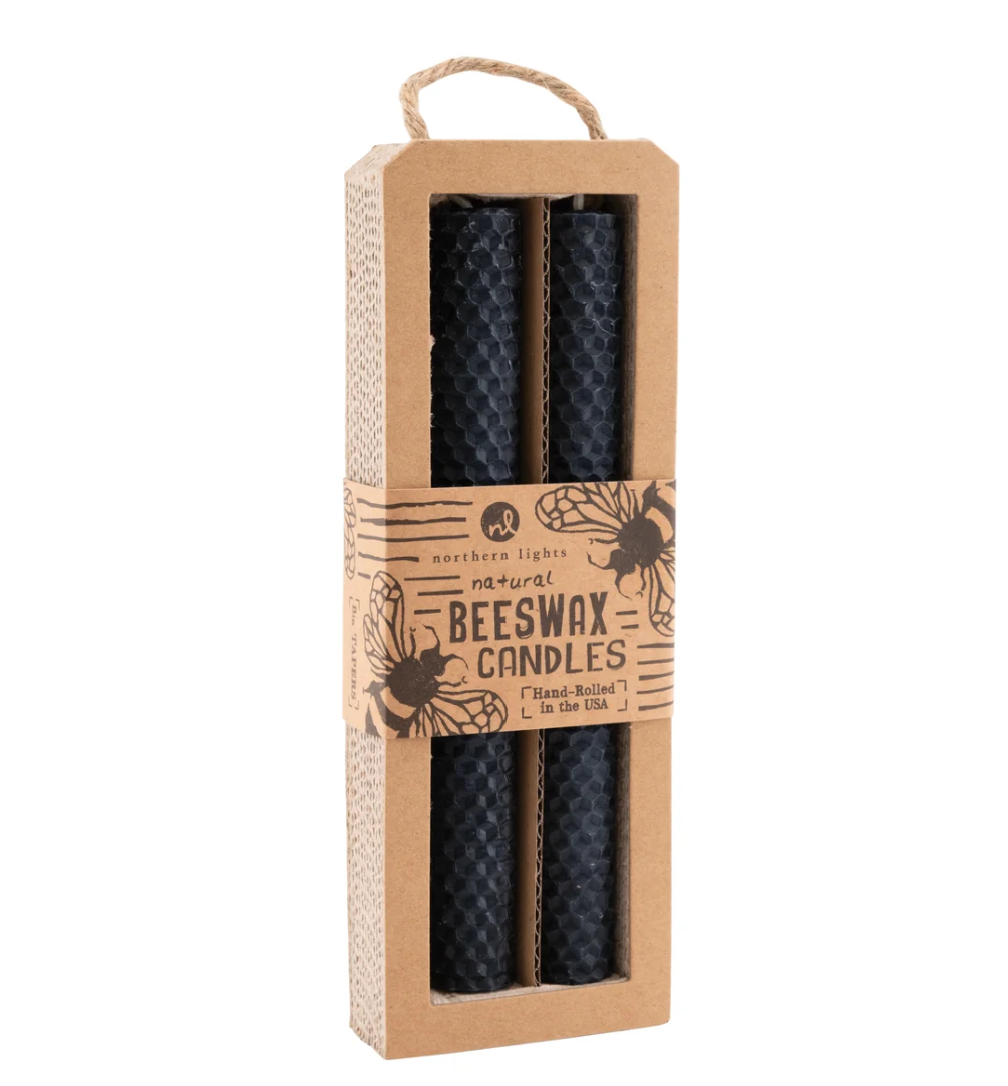 Natural Beeswax Taper Candles | Set of 2