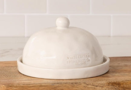 White Cottage Mini Butter Dish